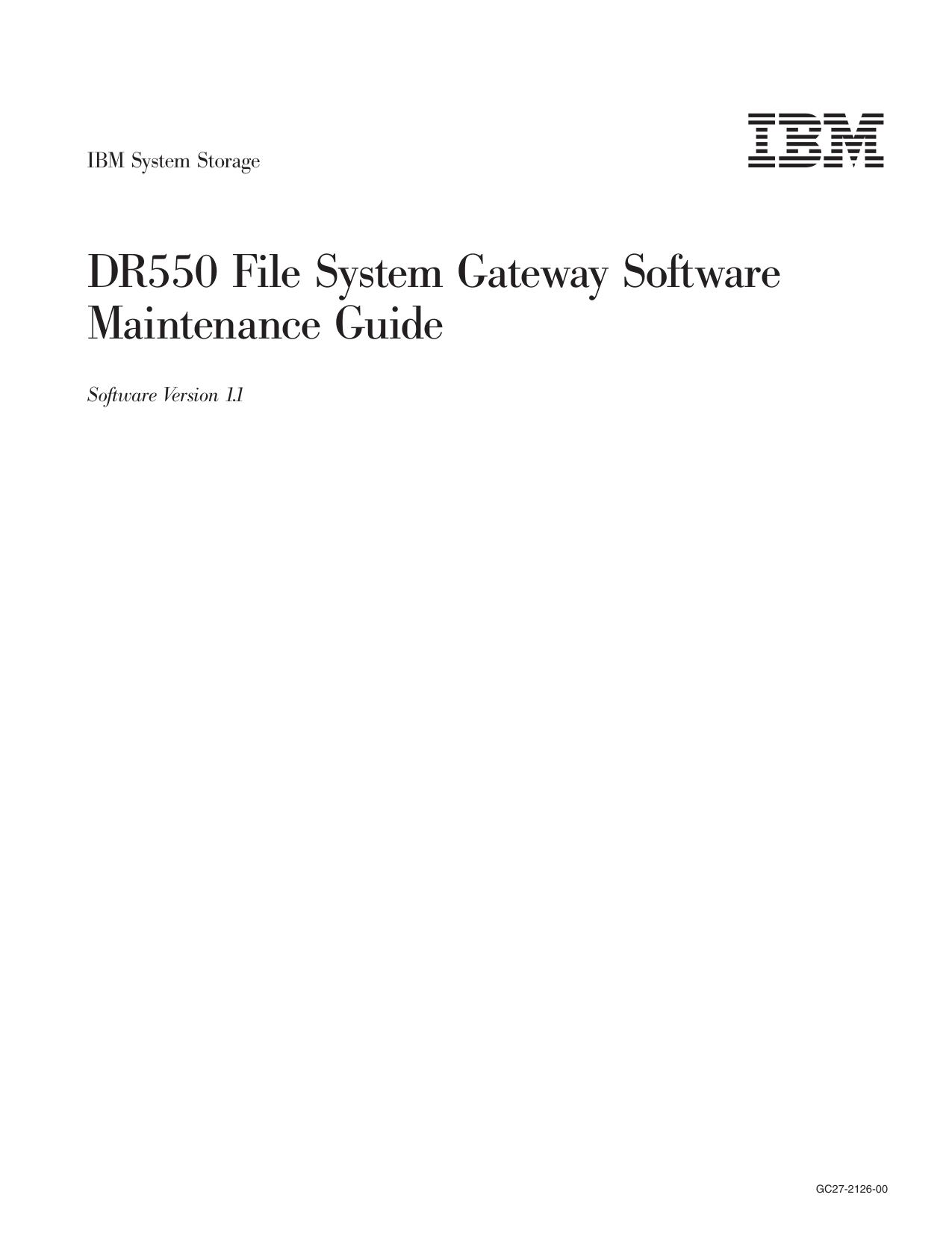 DR550 File System Gateway Maintenance Guide