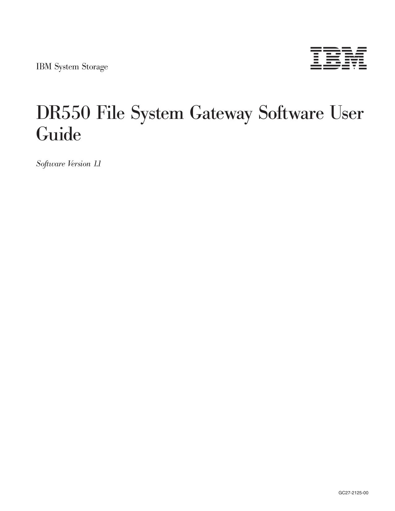 DR550 File System Gateway User Guide
