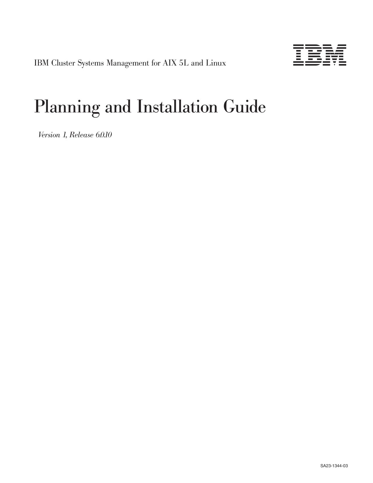 CSM for AIX 5L and Linux: Planning and Installation Guide