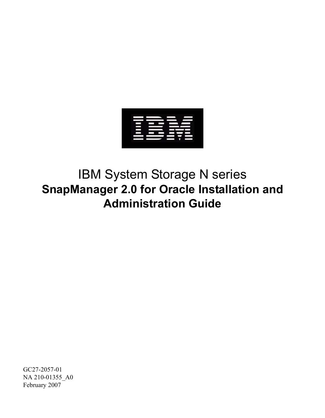 SnapManager® 2.0 for Oracle® Installation and Administration Guide