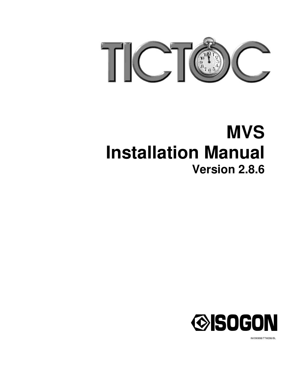 TICTOC 2.8.000 Installation and Customization Manual