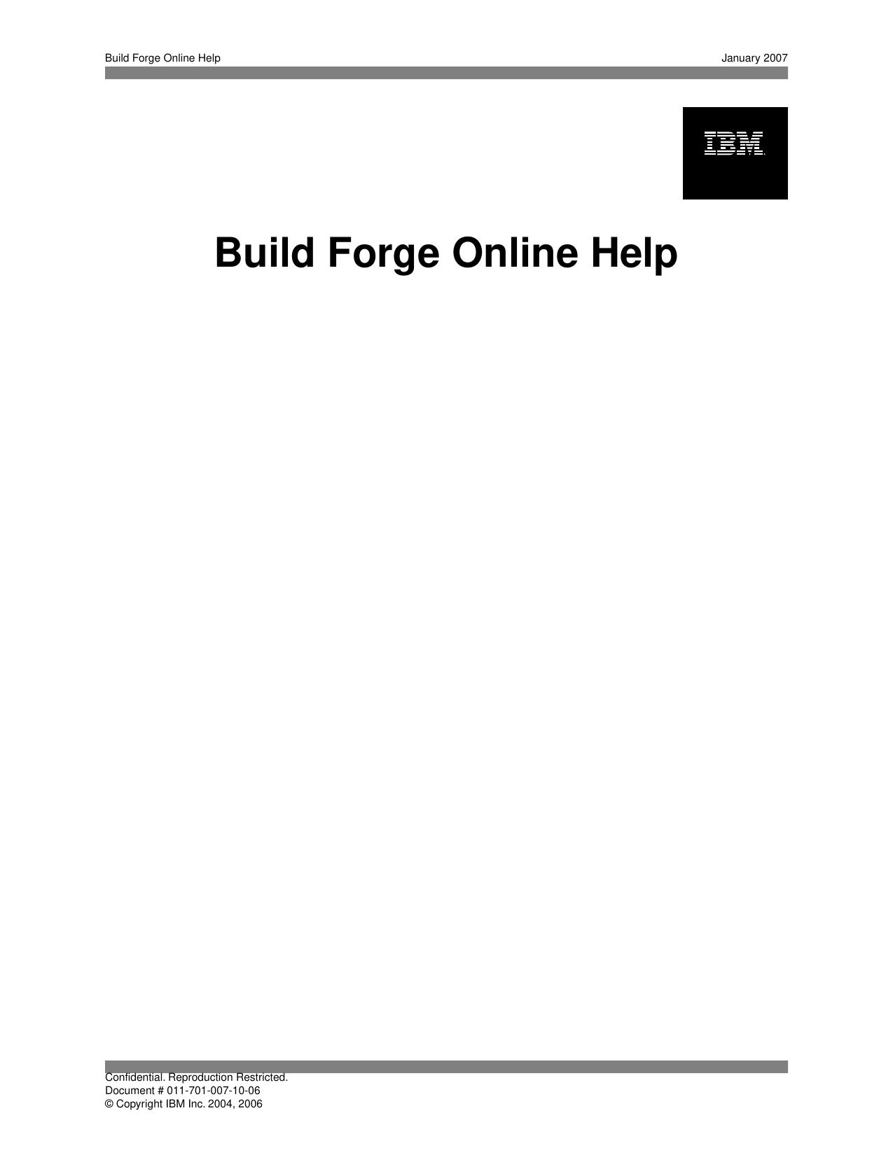 Build Forge Online Help
