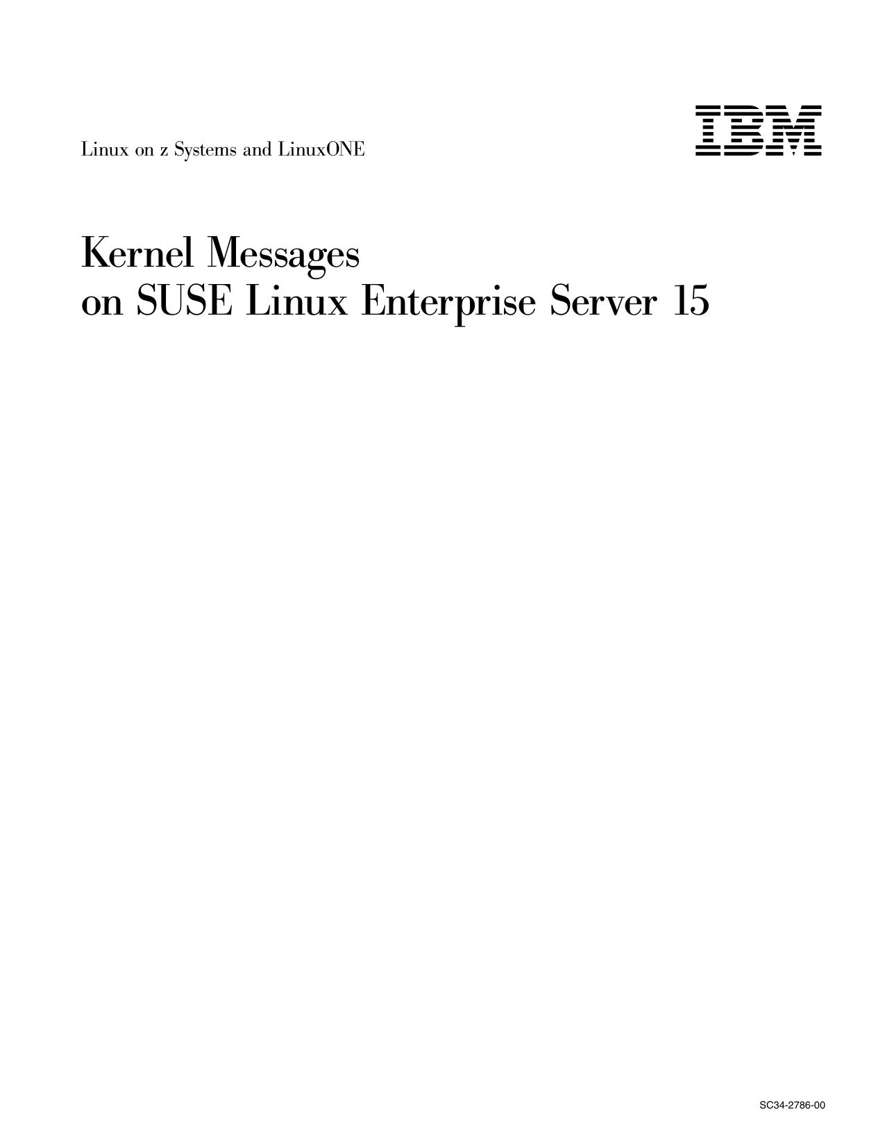 Kernel Messages - SUSE Linux Enterprise Server 15