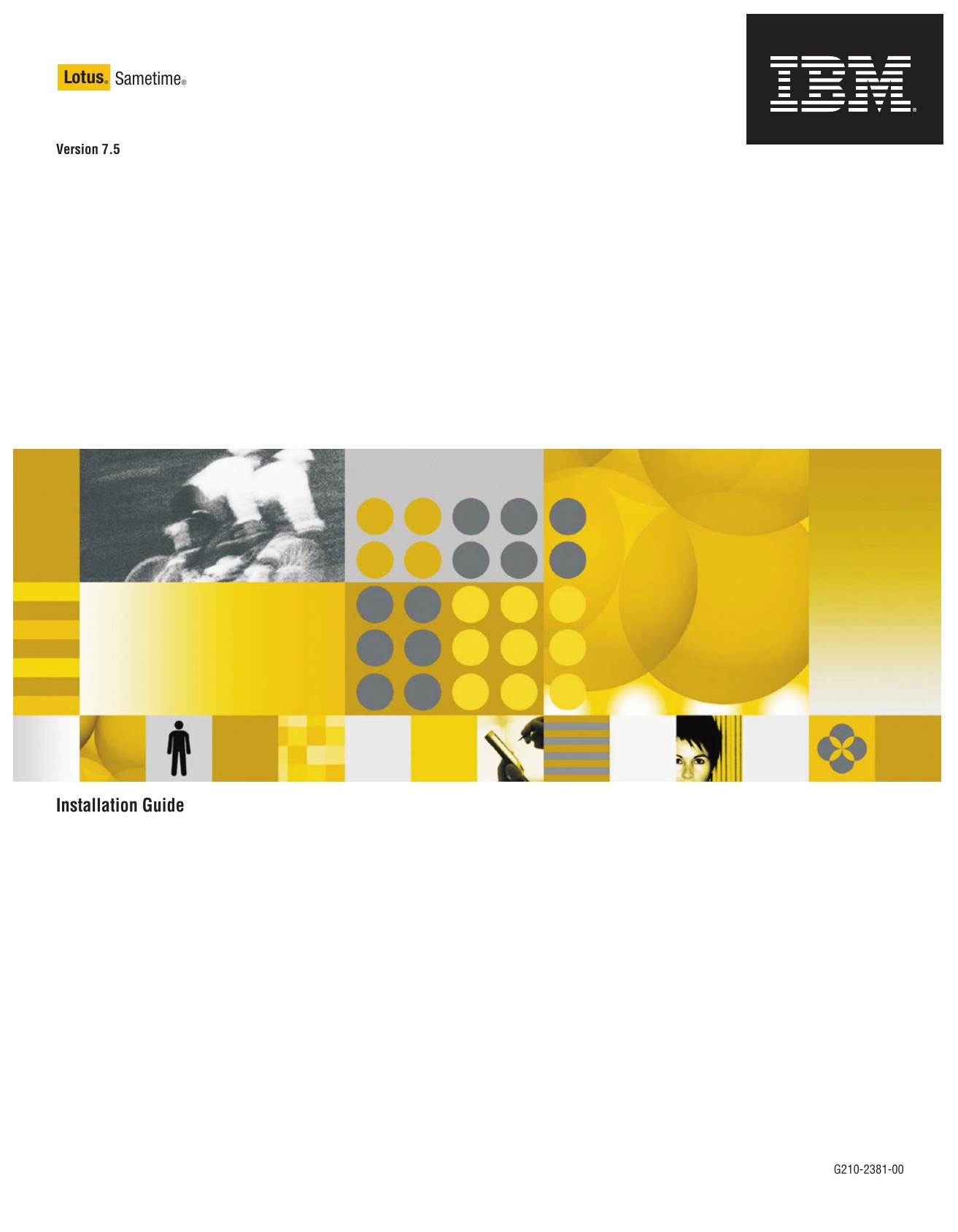 IBM Lotus Sametime 7.5 Installation Guide
