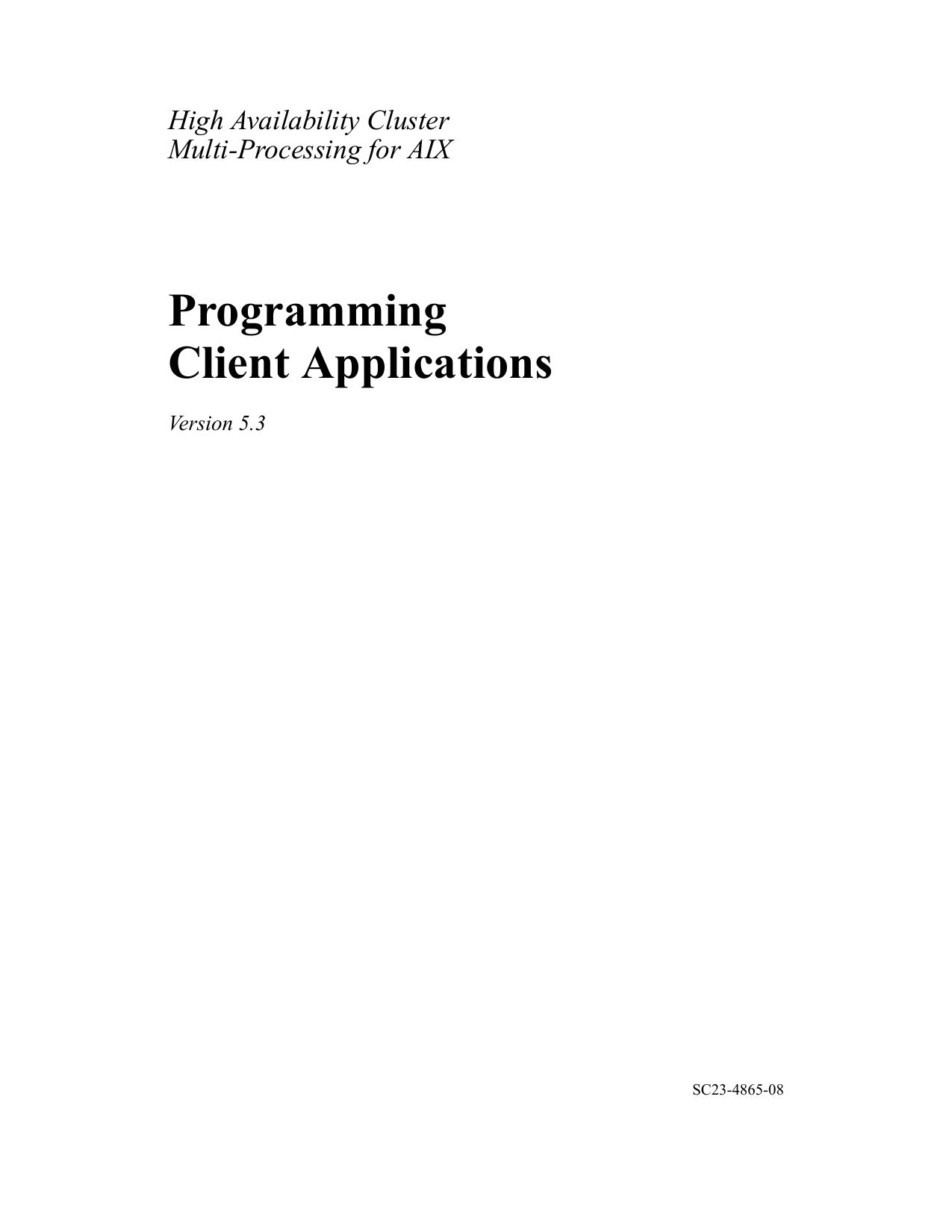 HACMP for AIX: Programming Client Applications