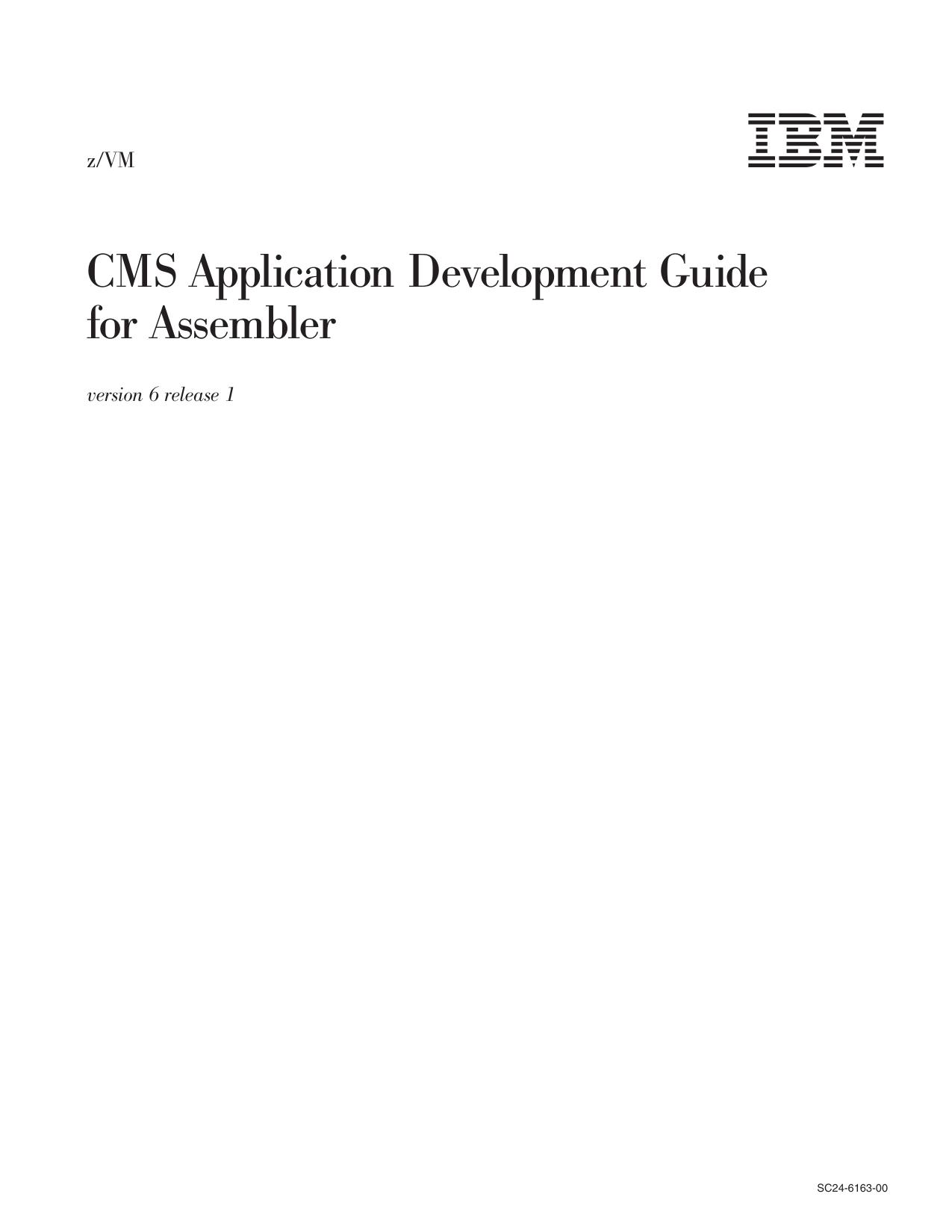 z/VM: CMS Application Development Guide for Assembler