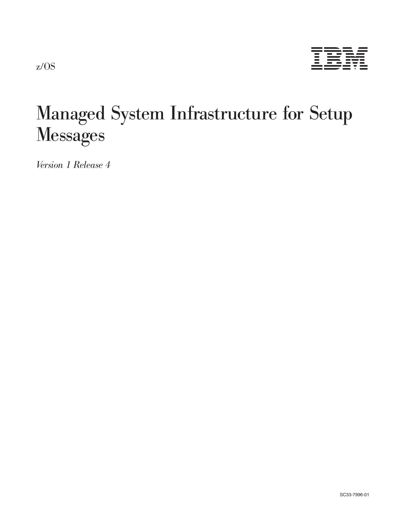 z/OS V1R4.0 msys for Setup Messages