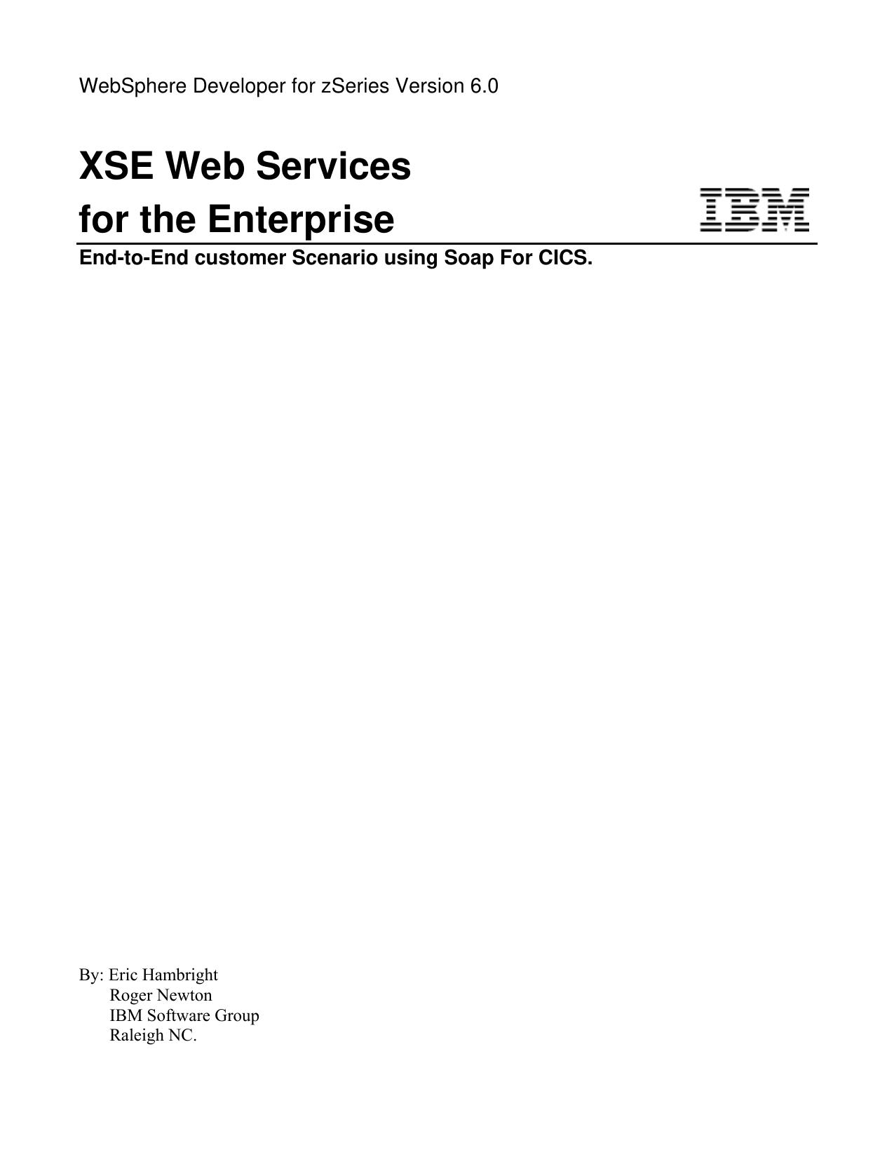 White Paper WD/z XSE generating a java proxy client from a WSDL Generated from