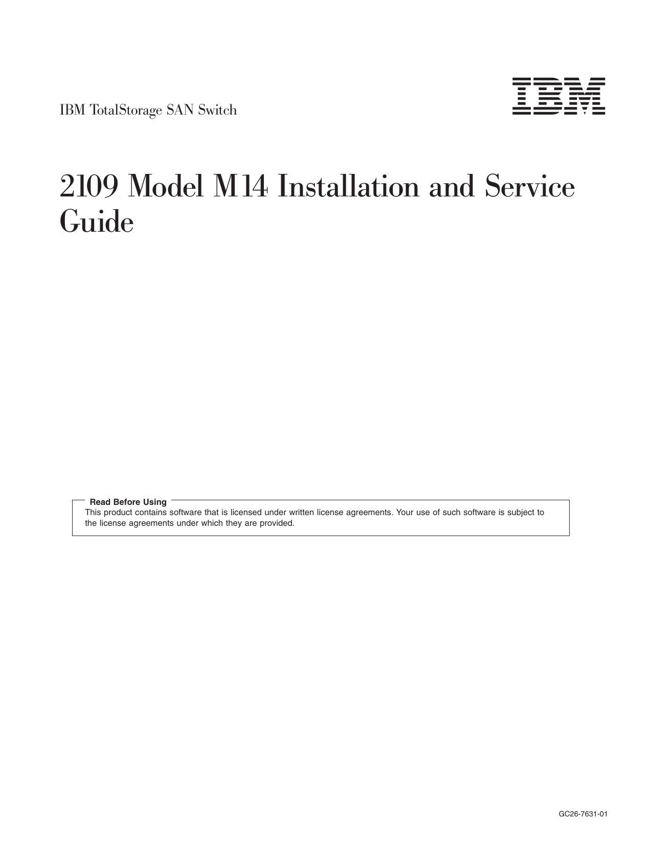 2109 Model M14 Installation and Service Guide