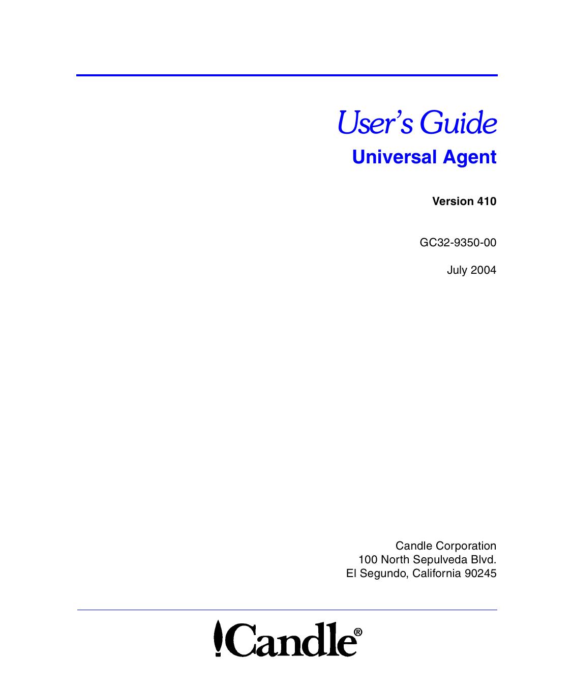Universal Agent User’s Guide, V410