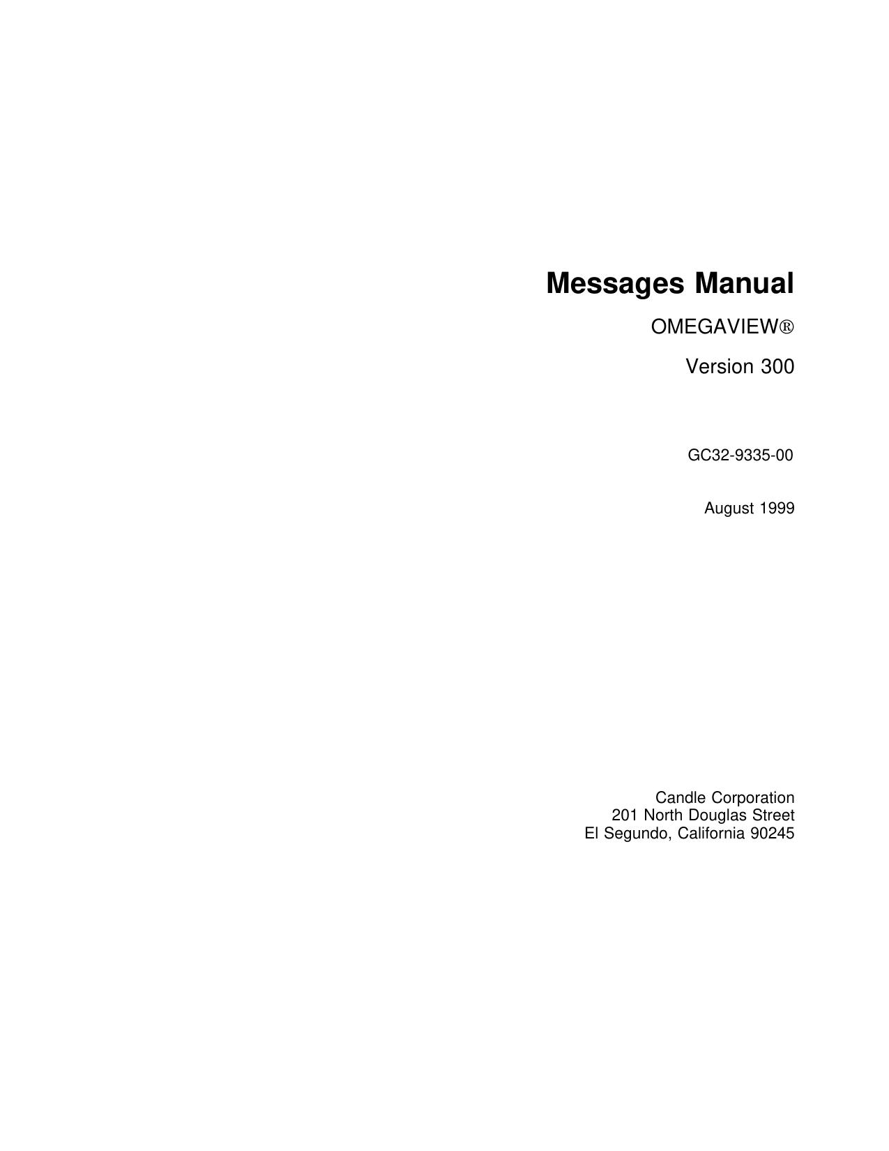OMEGAVIEW Messages Manual, V300