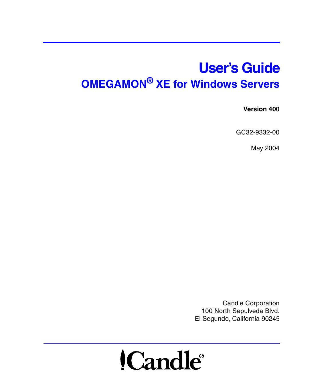 OMEGAMON XE for Windows Servers User’s Guide, V400