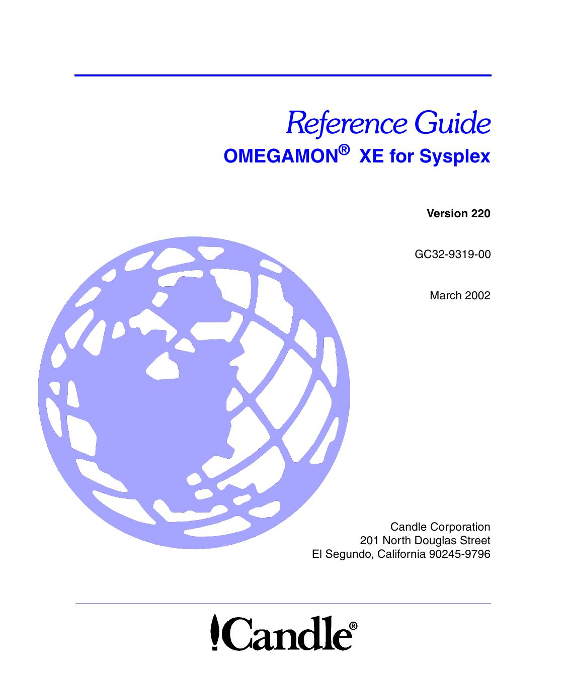 OMEGAMON XE for Sysplex Reference Guide, V220
