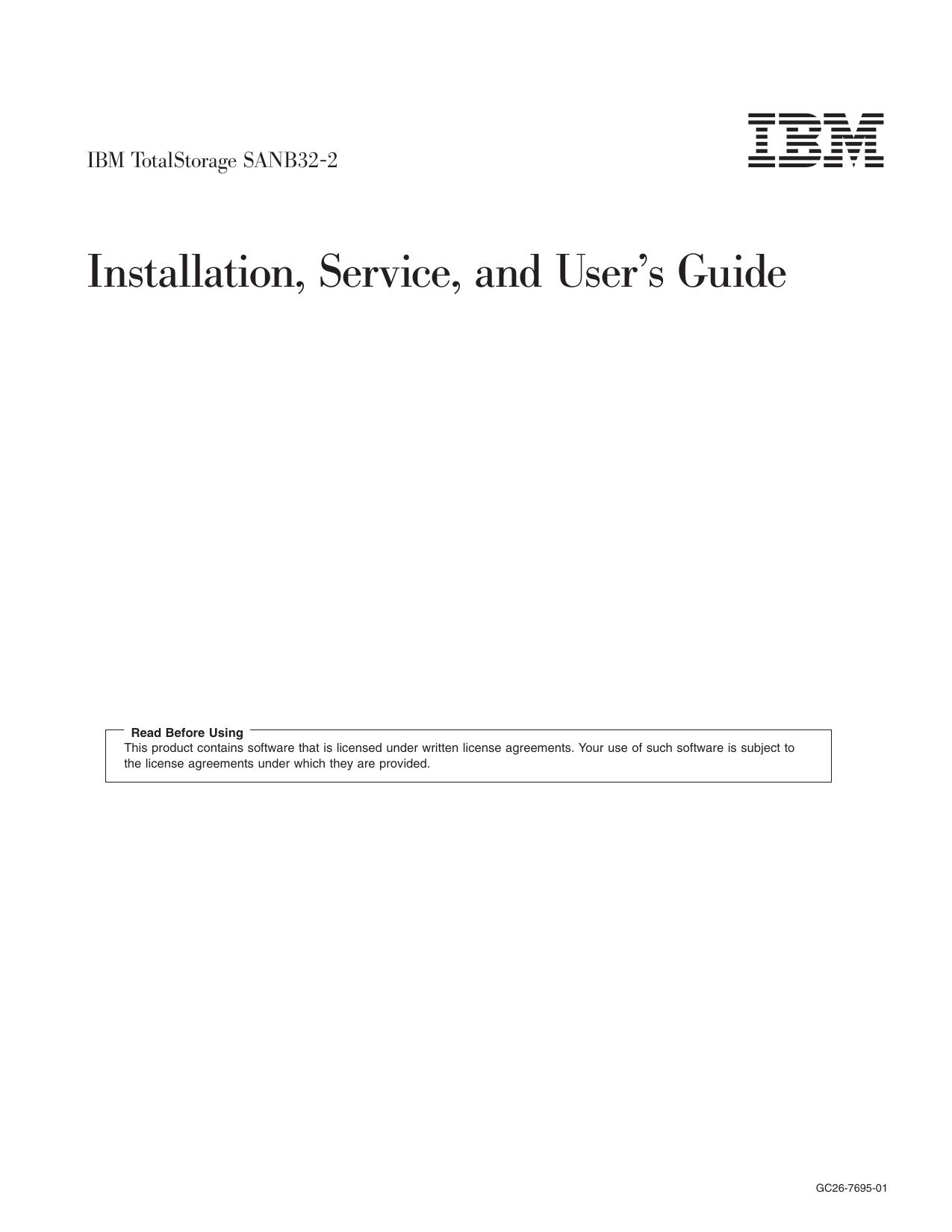 SANB32-2 Installation, Service, and User's Guide