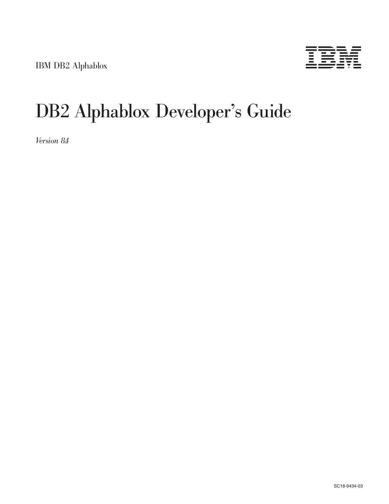 IBM DB2 Alphablox: DB2 Alphablox Developer's Guide
