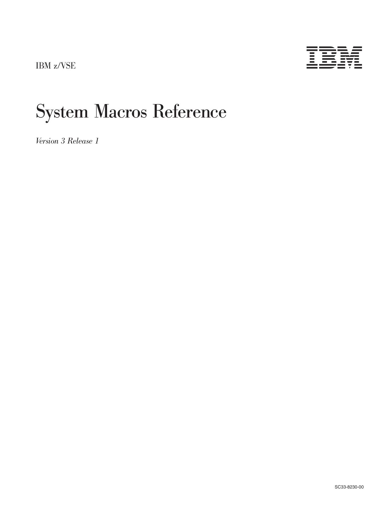 z/VSE System Macros Reference