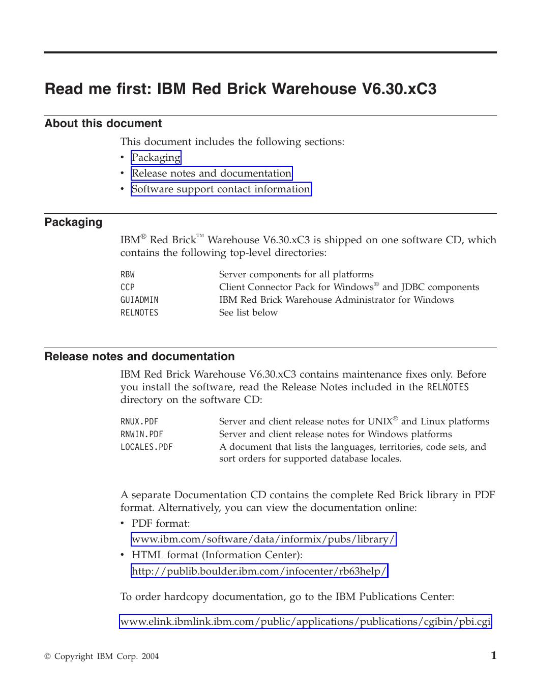 Read me first: December 2004, CF0L2NA