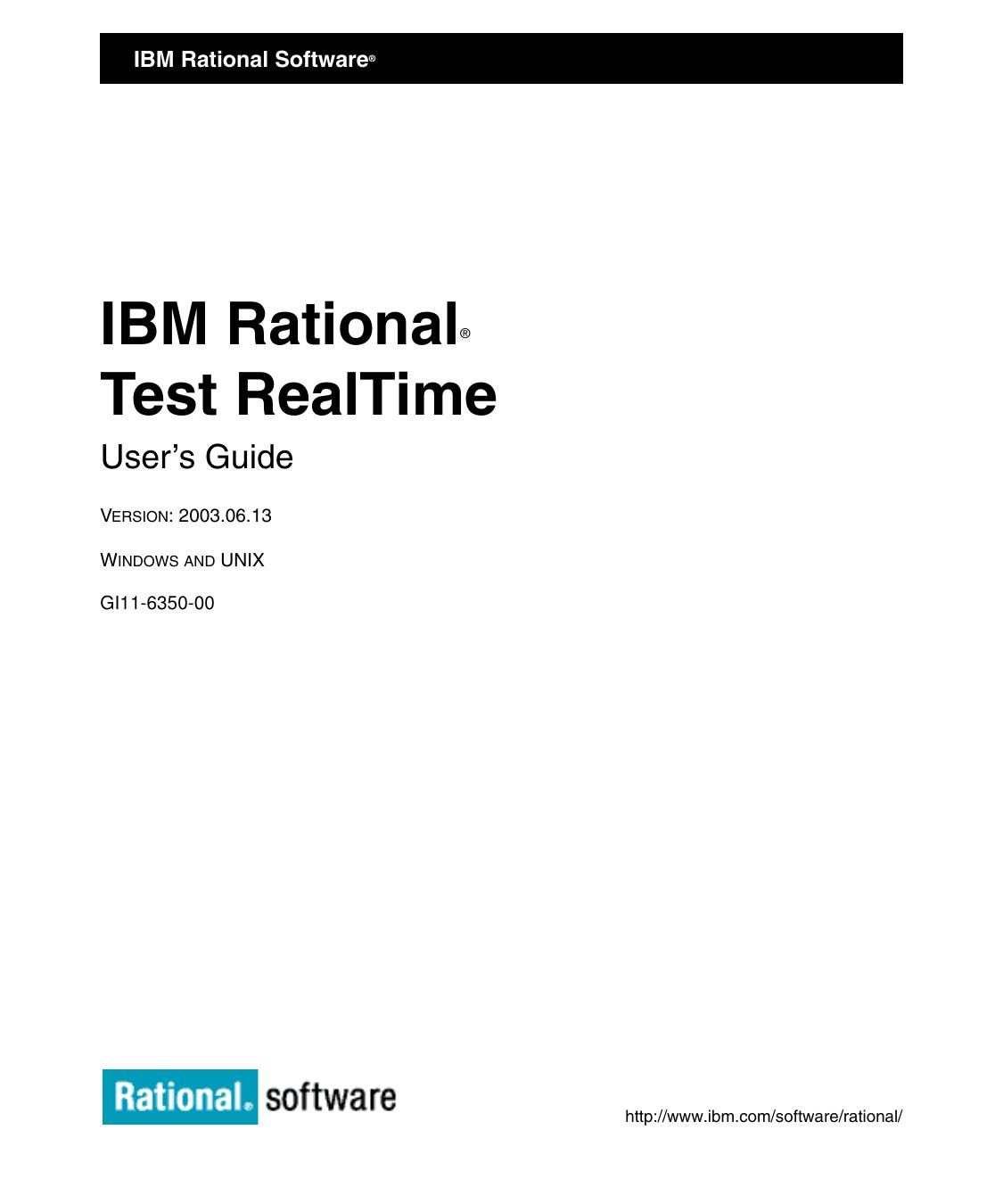IBM Rational Test RealTime User's Guide