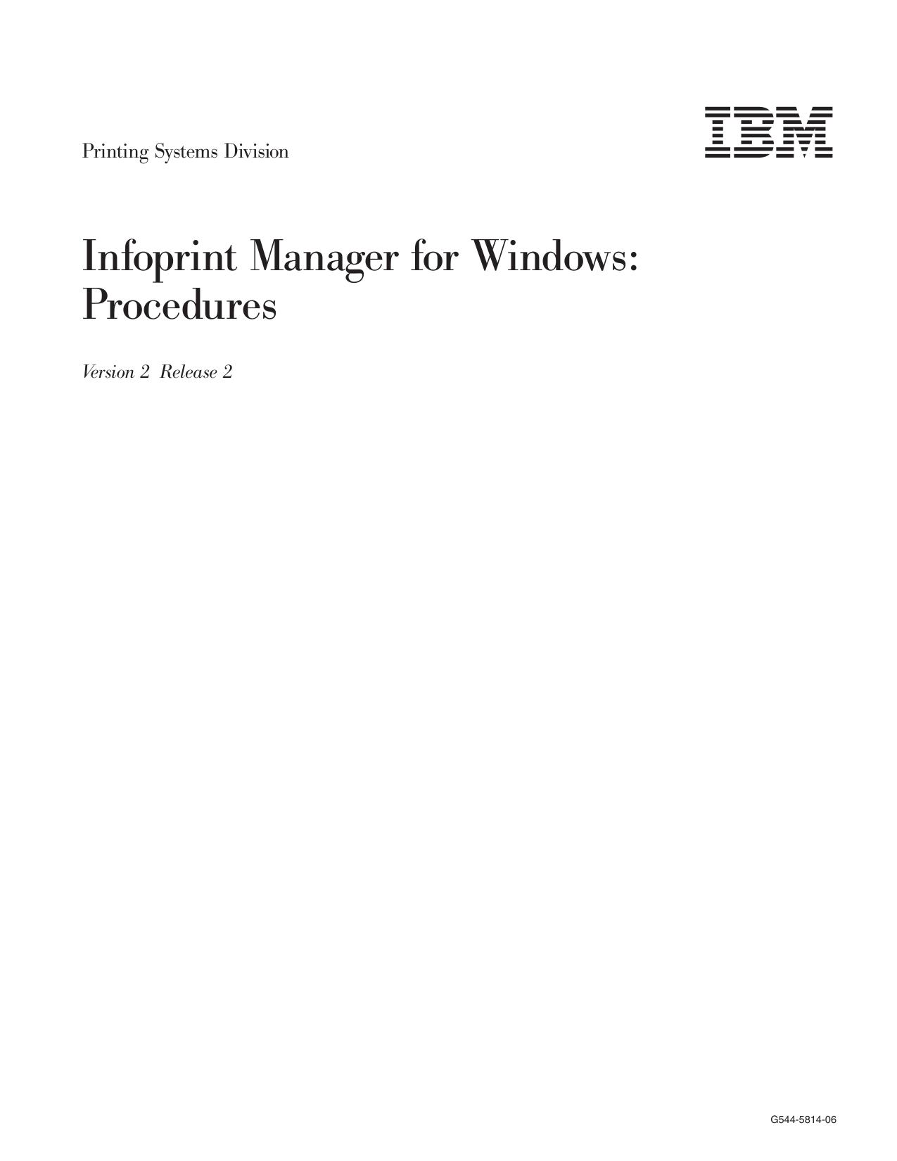 Infoprint Manager for Windows: Procedures