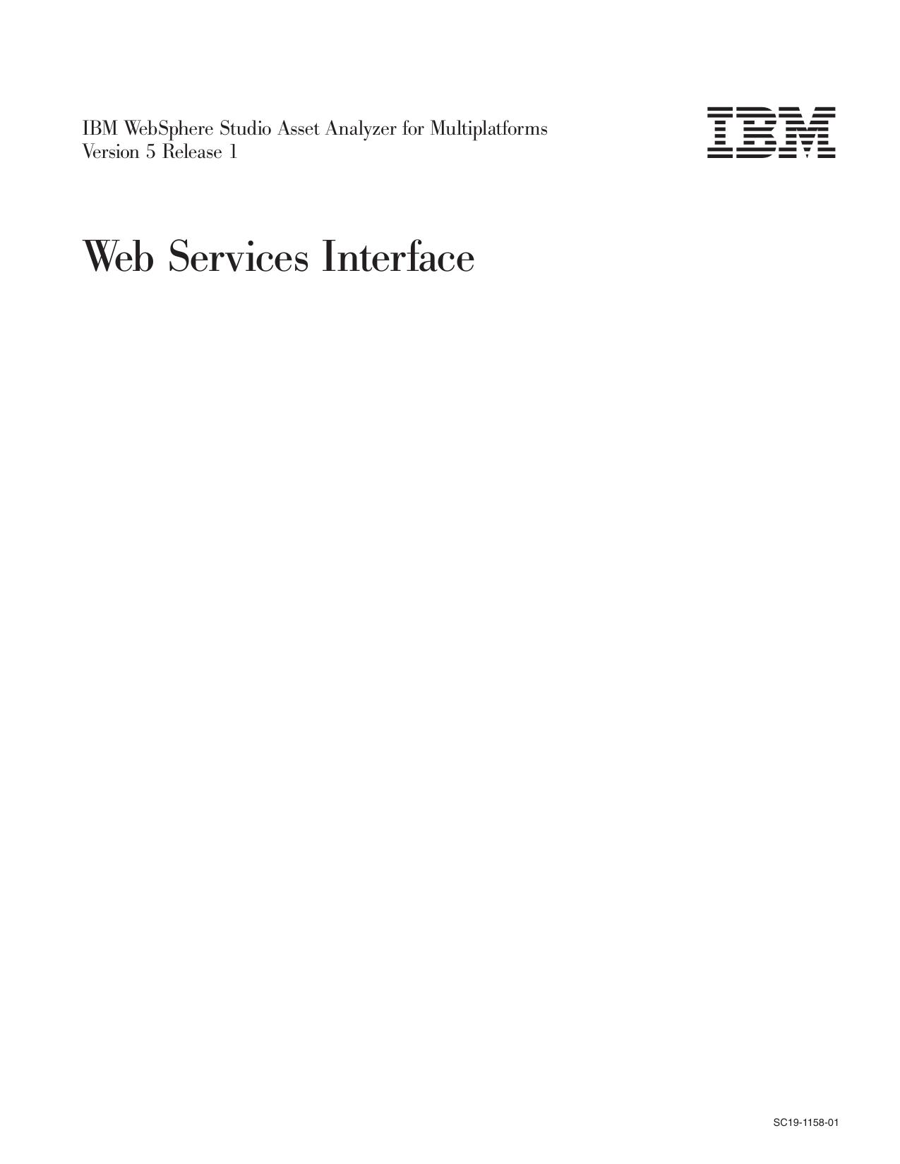 WebSphere Studio Asset Analyzer V5R1 Web Services Interface