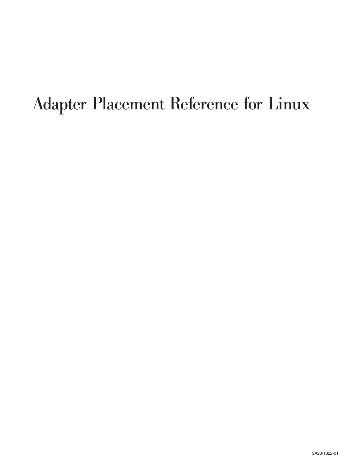 Adapter Placement Reference for Linux