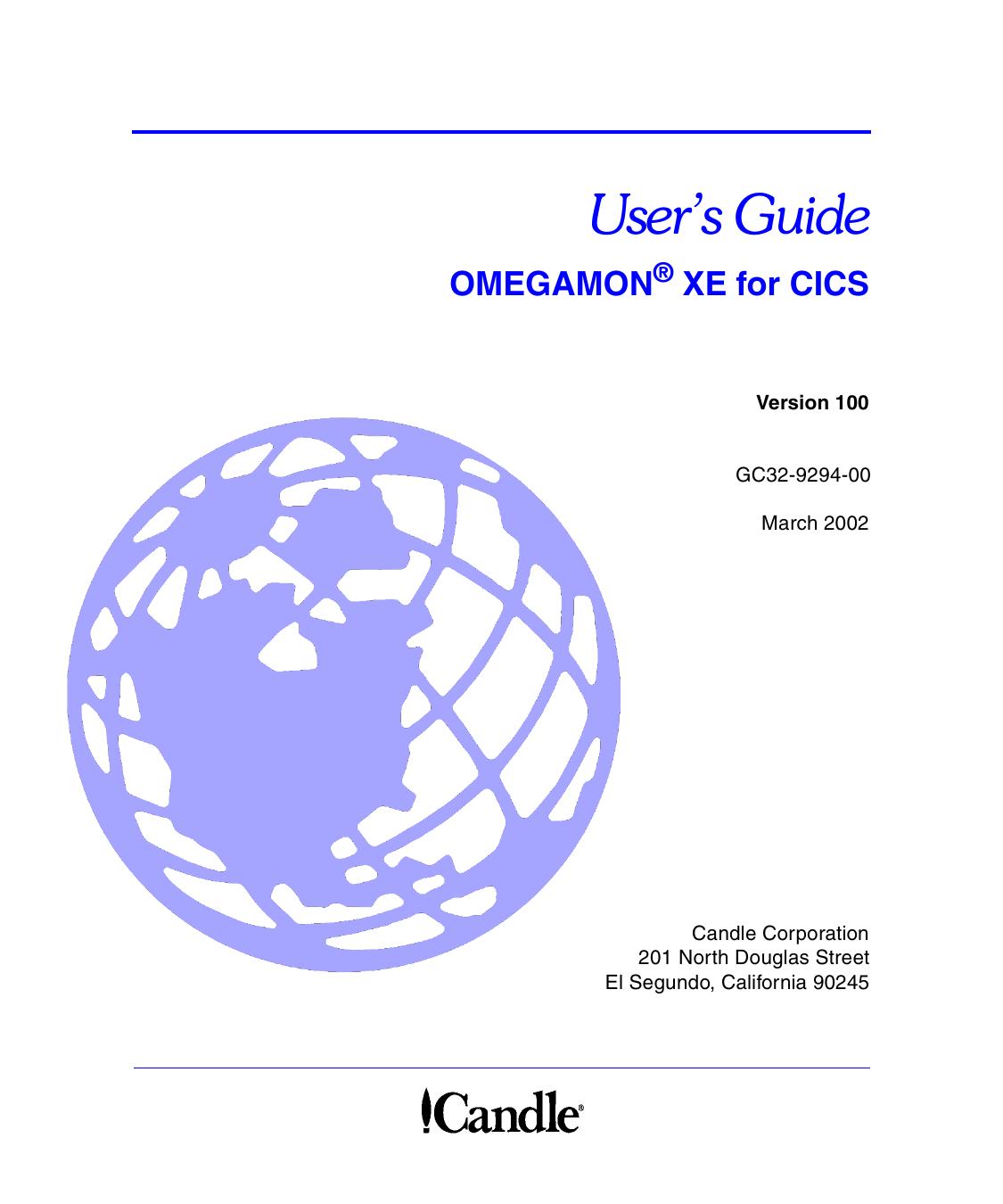 OMEGAMON XE for CICS User's Guide, V100