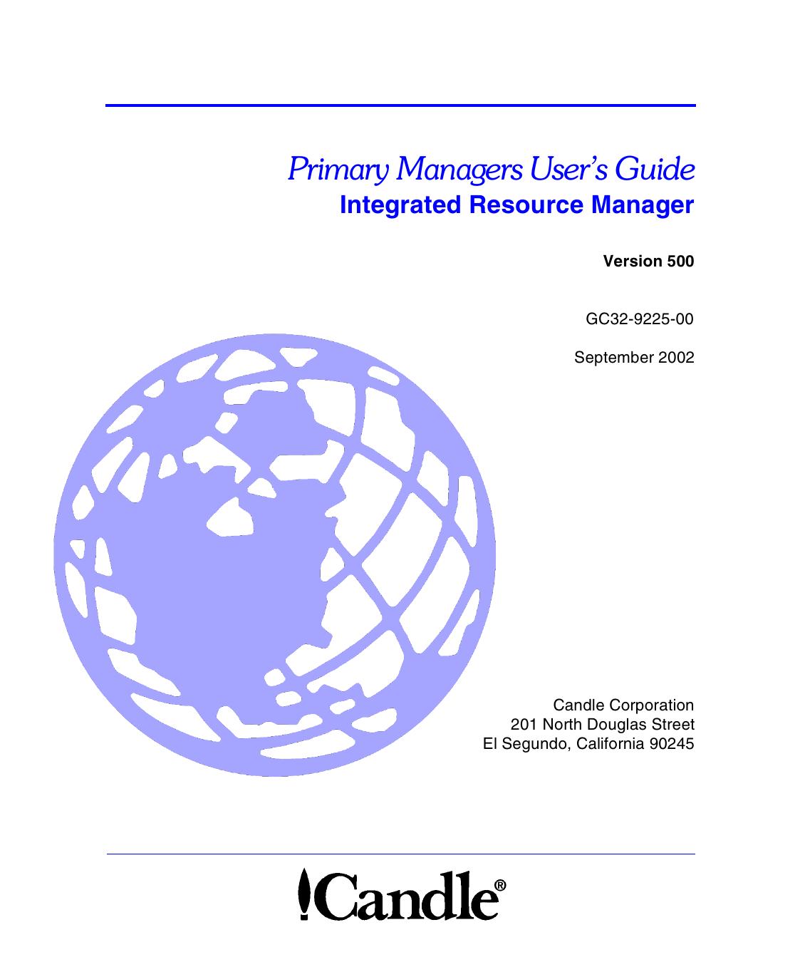 Integrated Resource Manager Primary Managers User's Guide