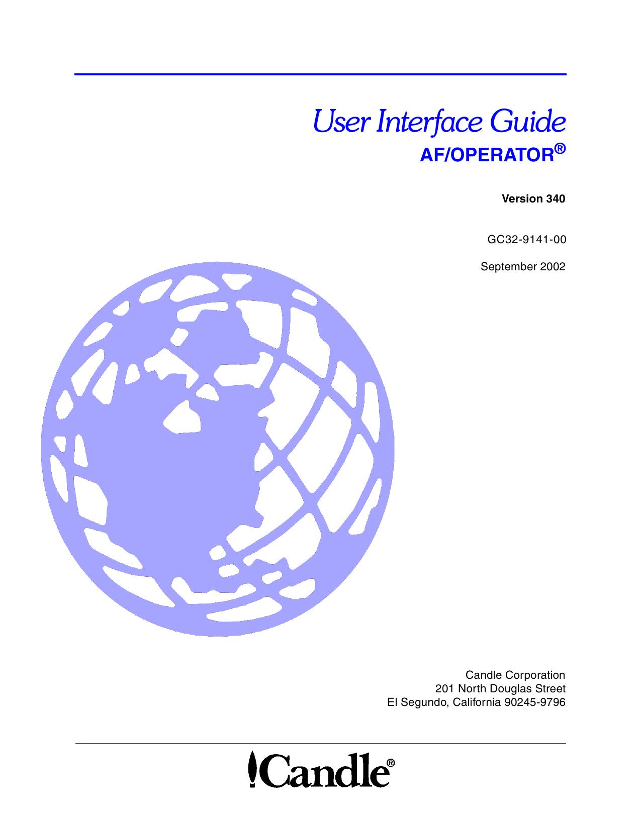 AF/OPERATOR User Interface Guide V340