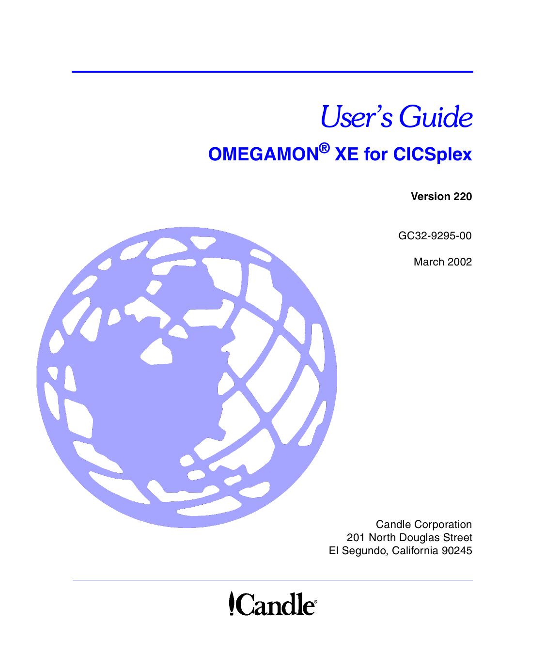 OMEGAMON XE for CICSplex User’s Guide, V220