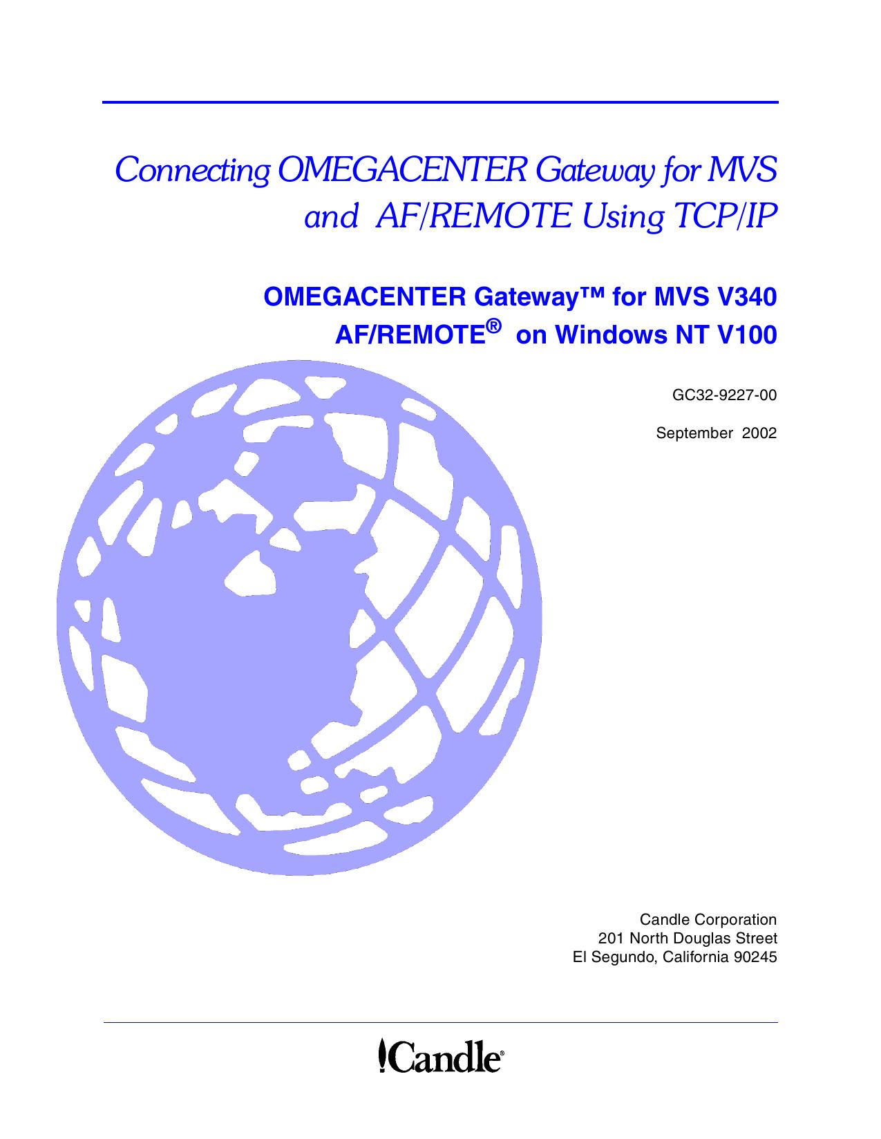 Connecting OG/MVS and AF/Remote Using TCP/IP