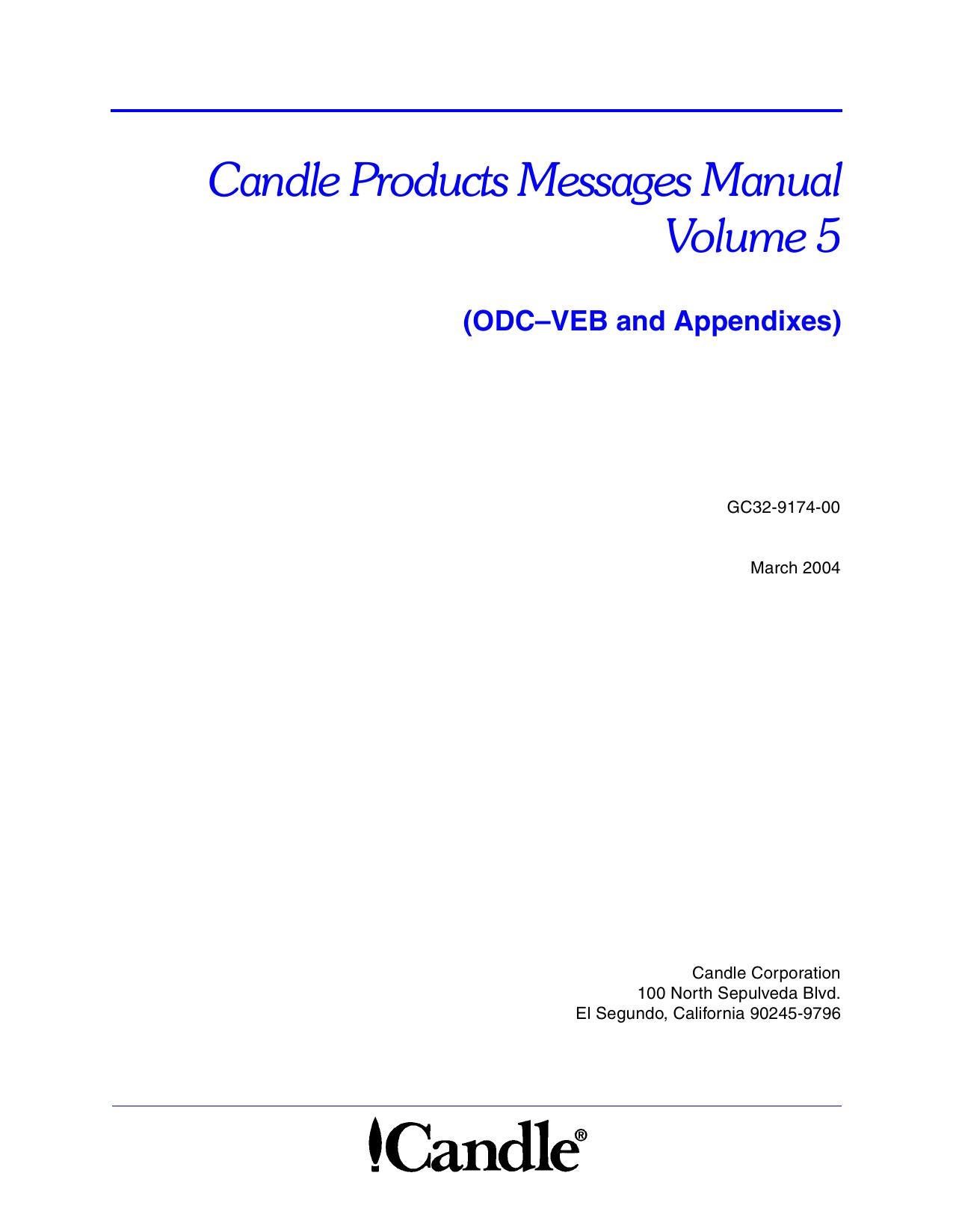 Candle Products Messages Manual, Vol 5