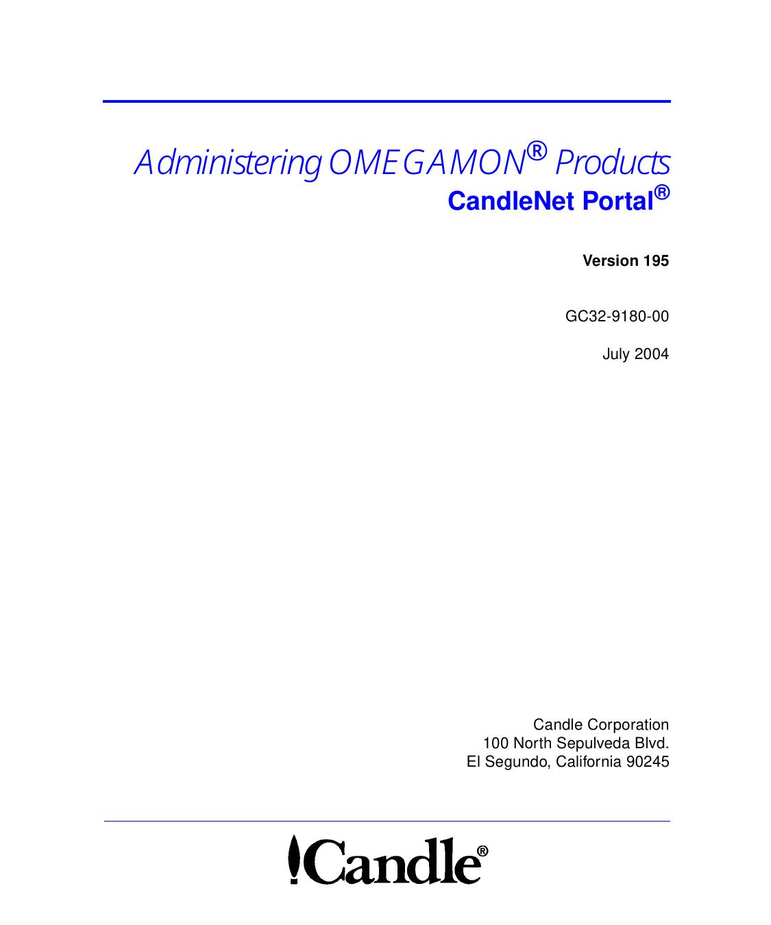 Administering OMEGAMON Products:CandleNet Portal, V195