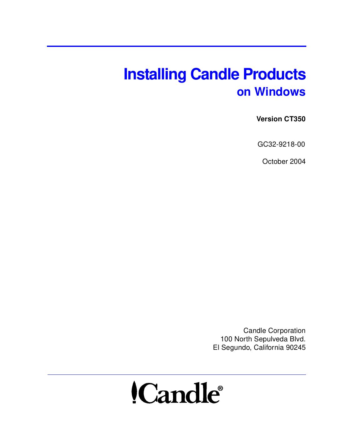 Installing Candle Products on Windows, VCT350
