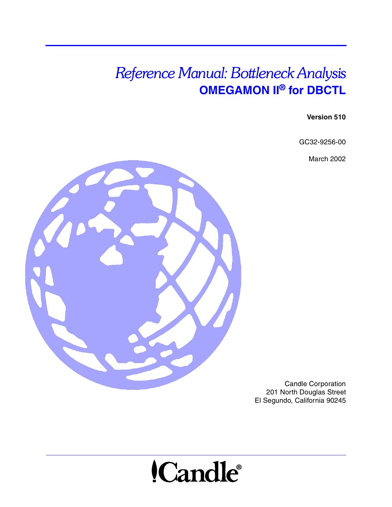 OMEG II for DBCTL Bottleneck Analysis Reference Manual, V510