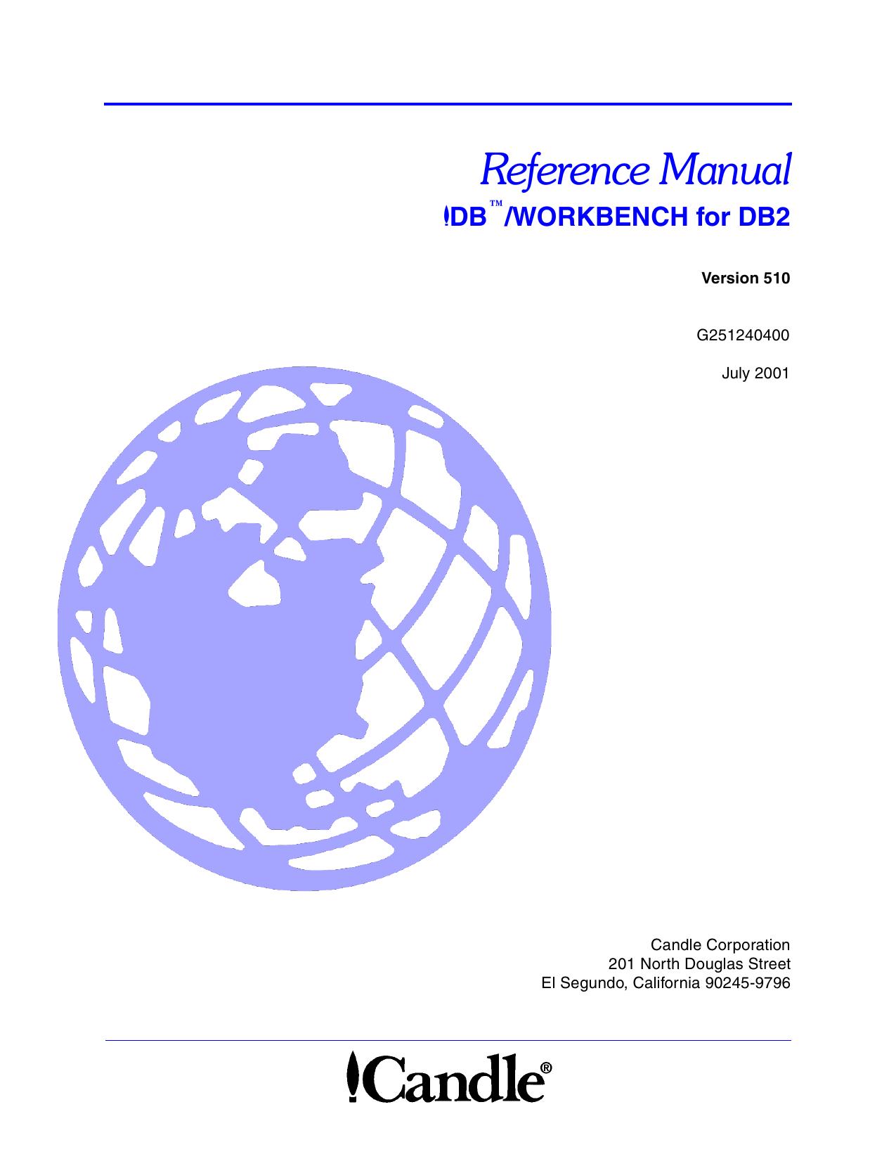 !DB/WORKBENCH for DB2 Ref. Manual, V510