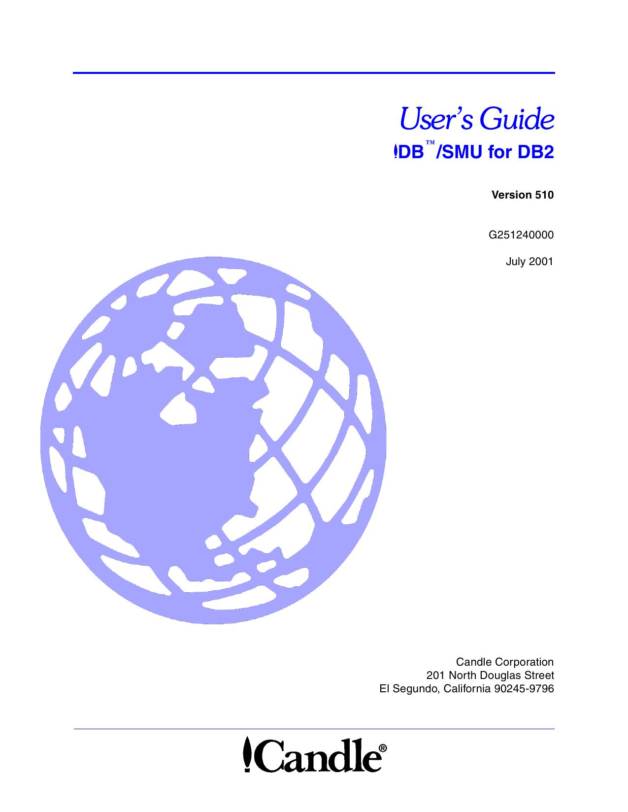 !DB/SMU for DB2 User's Guide, V510