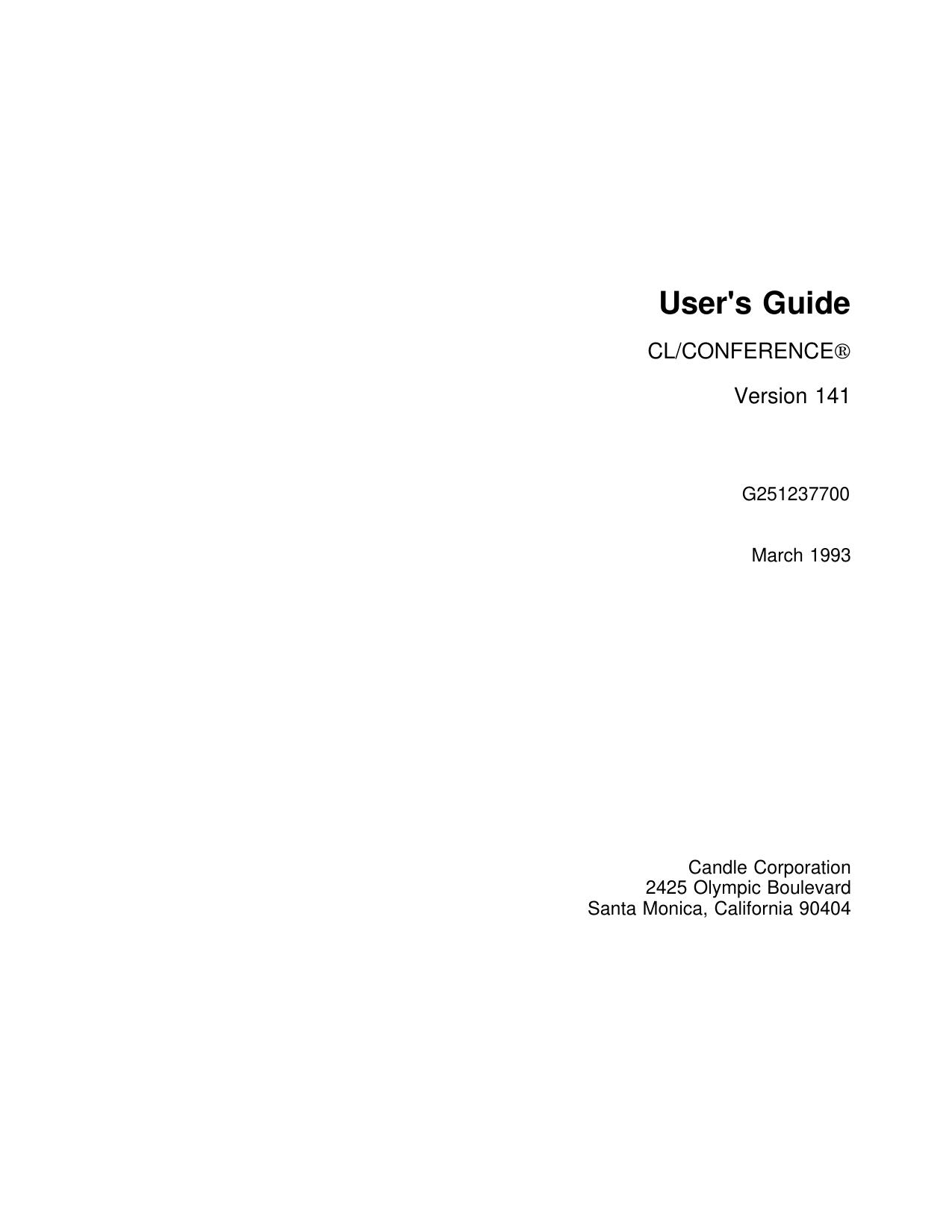 CL/CONFERENCE User's Guide