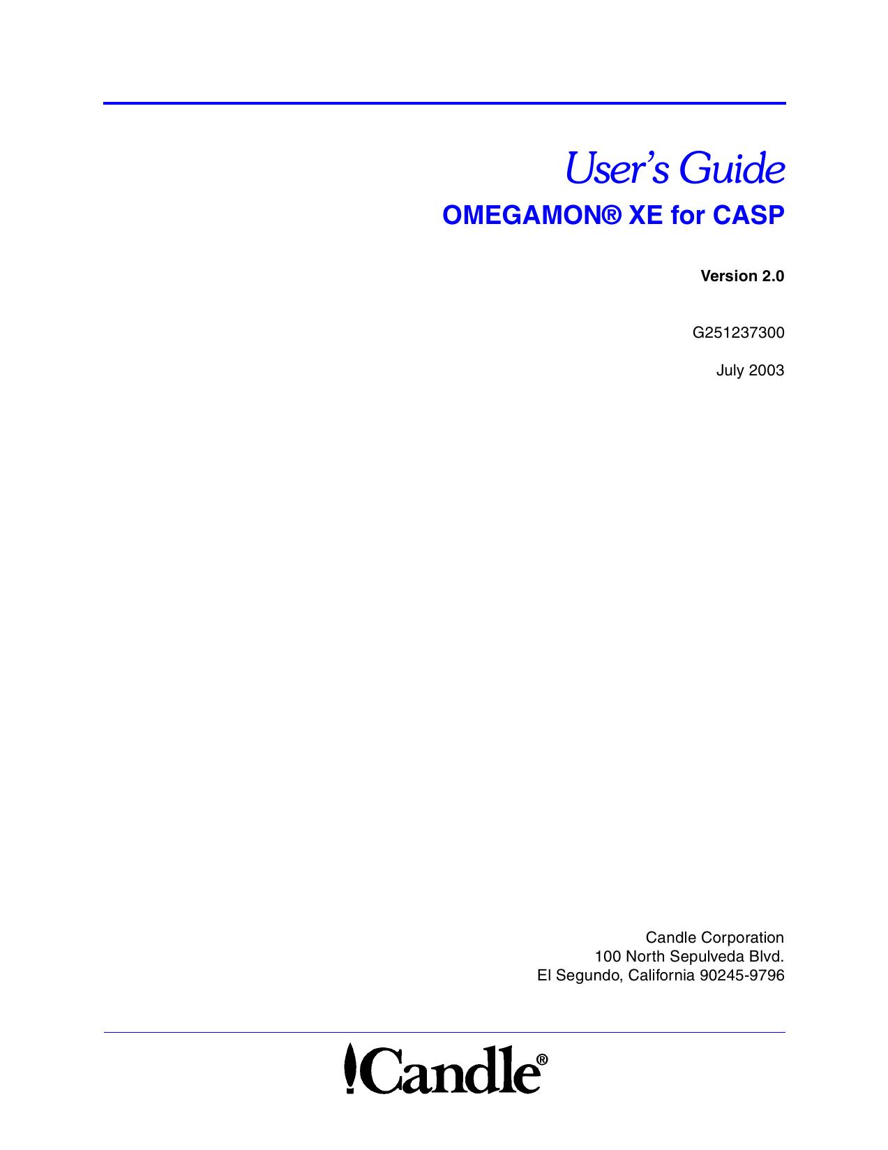 OMEGAMON XE for CASP User’s Guide, Version 2.0