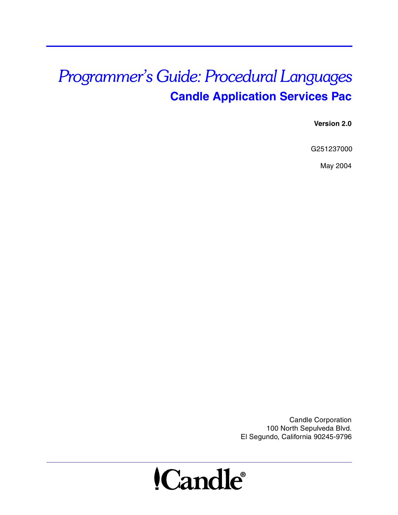 CASP Programmer’s Guide for Procedural Languages, Version 2.0