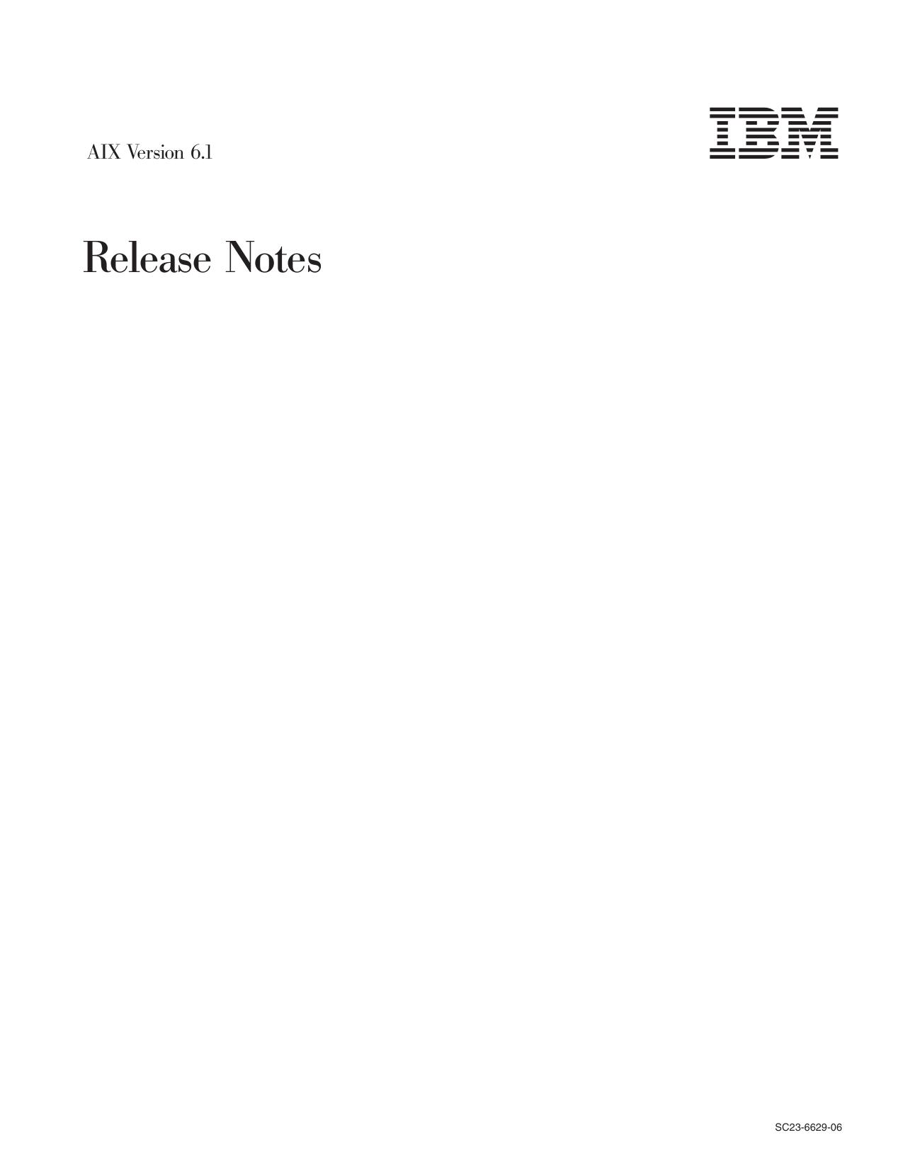 AIX 6.1 Release Notes