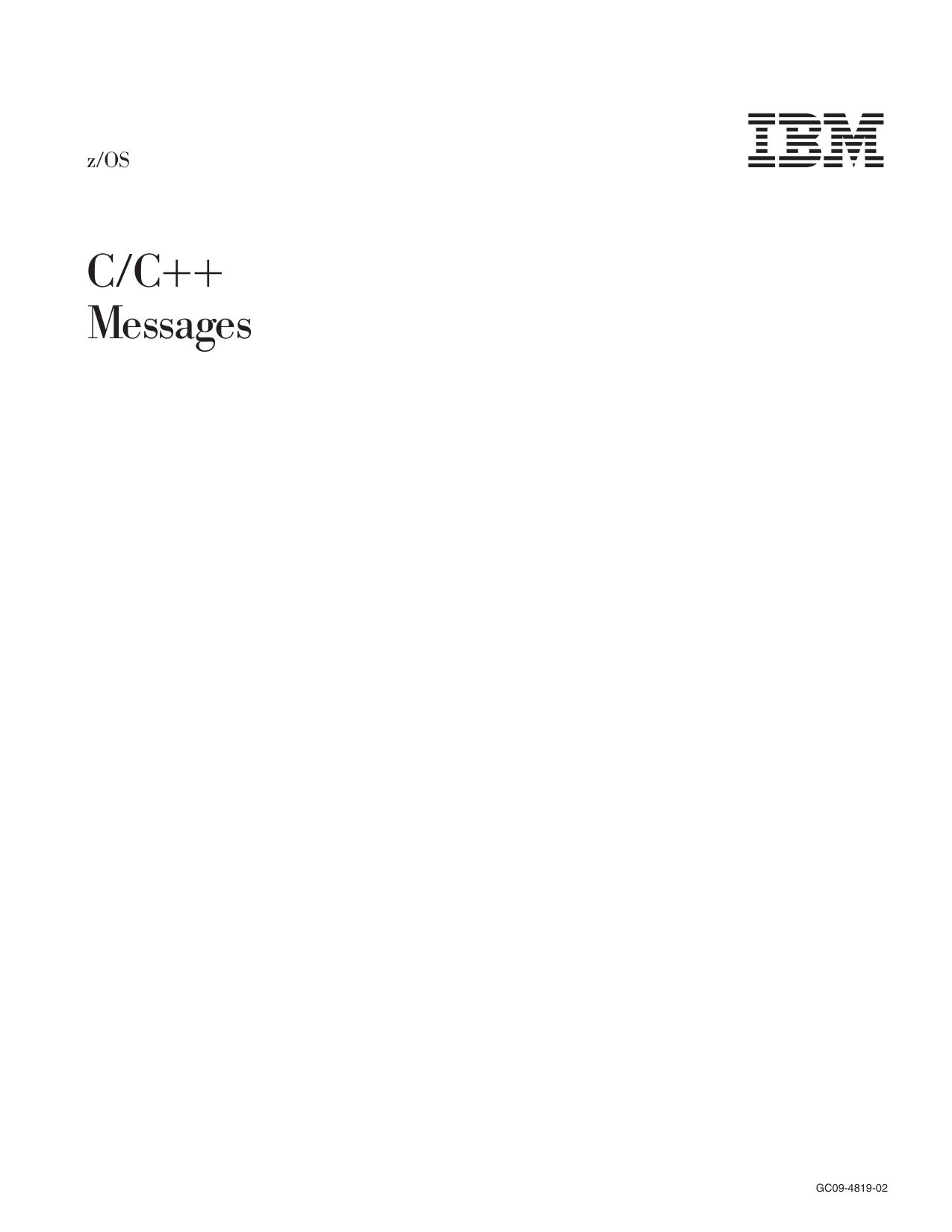 z/OS V1R6.0 C/C++ Messages