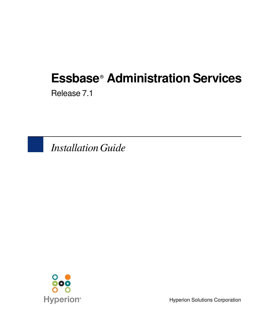 Essbase Administration Services Release 7.1