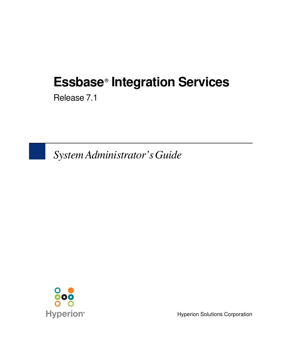 Essbase Integration Services Release 7.1
