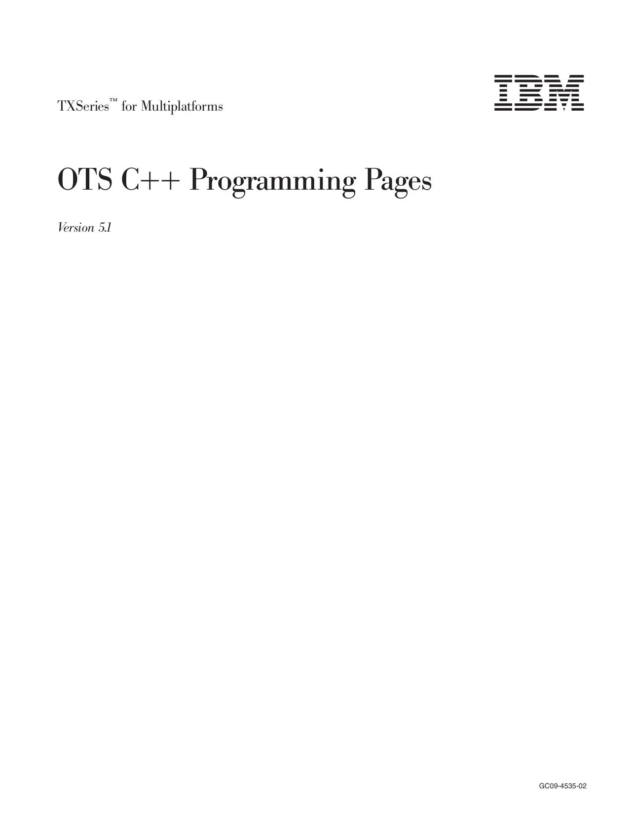 TXSeries<tm_macro>: OTS C++ Programming Pages