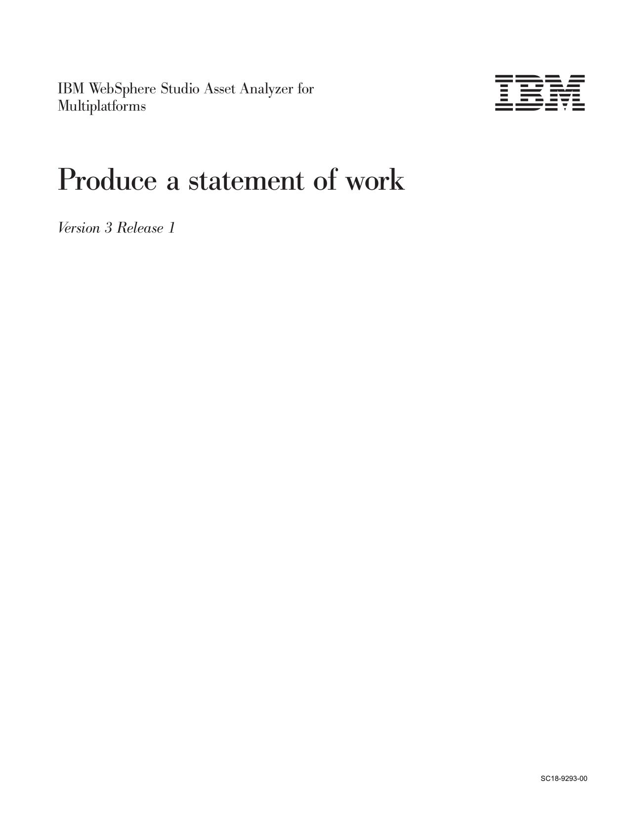 Produce a statement of work