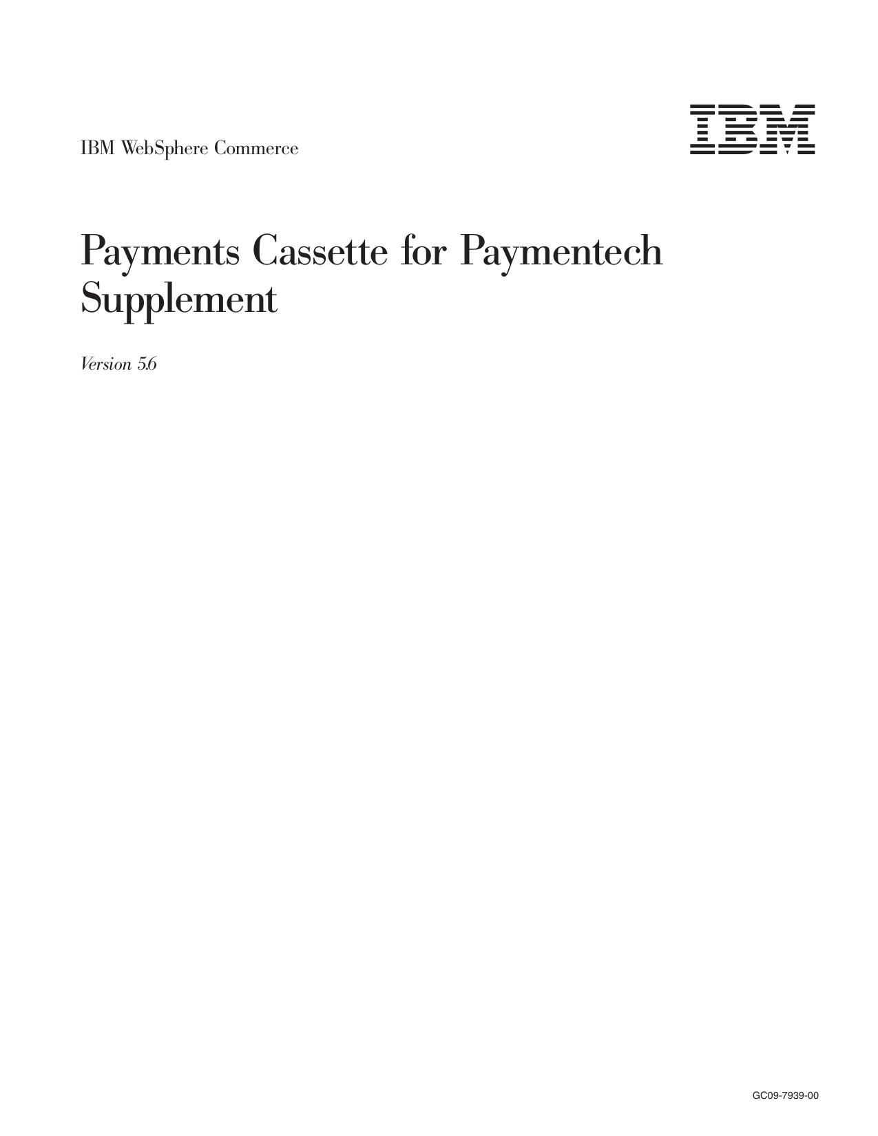 Cassette for Paymentech Supplement