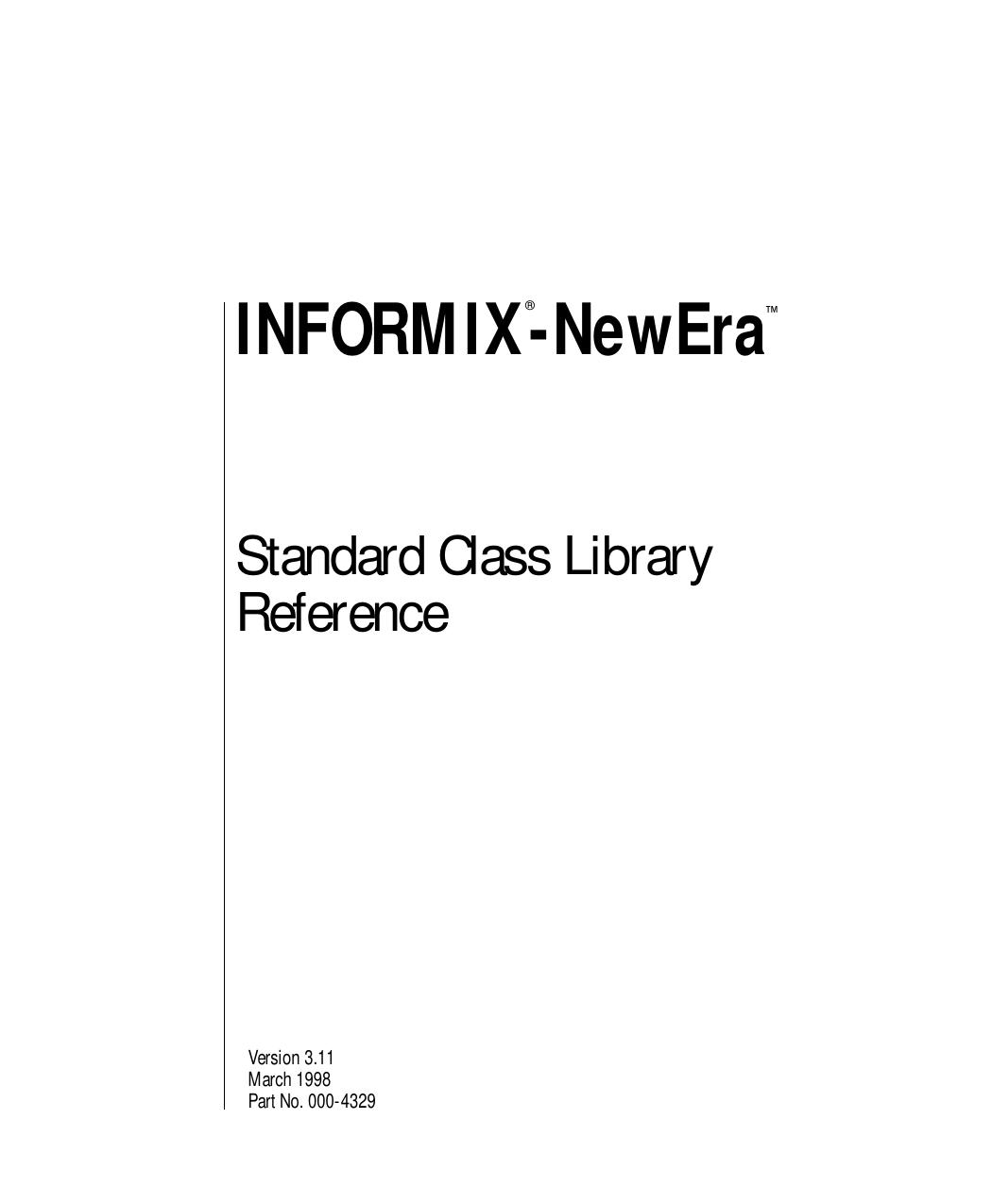 Standard Class Library Reference