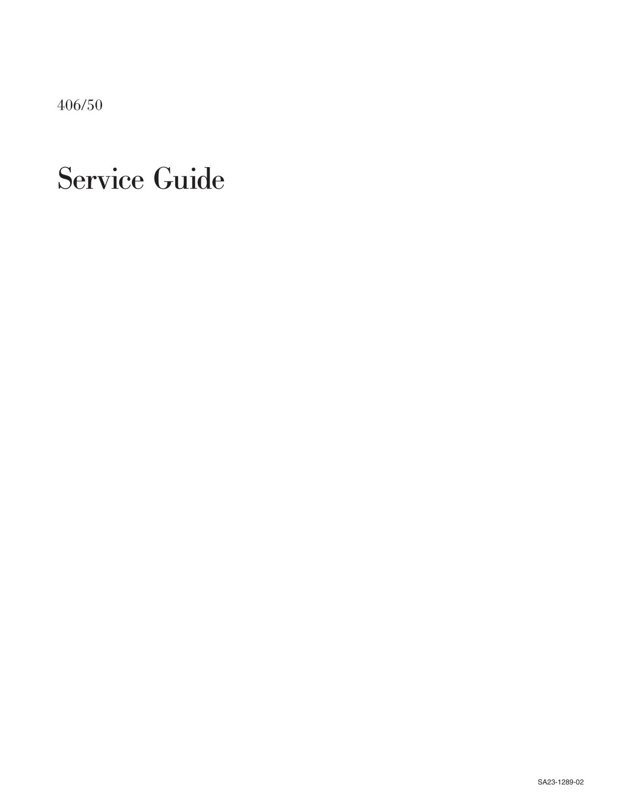 406/50 Service Guide