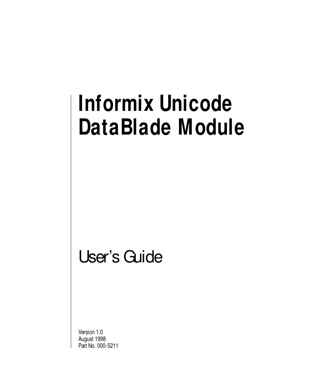 Informix Unicode DataBlade Module User's Guide