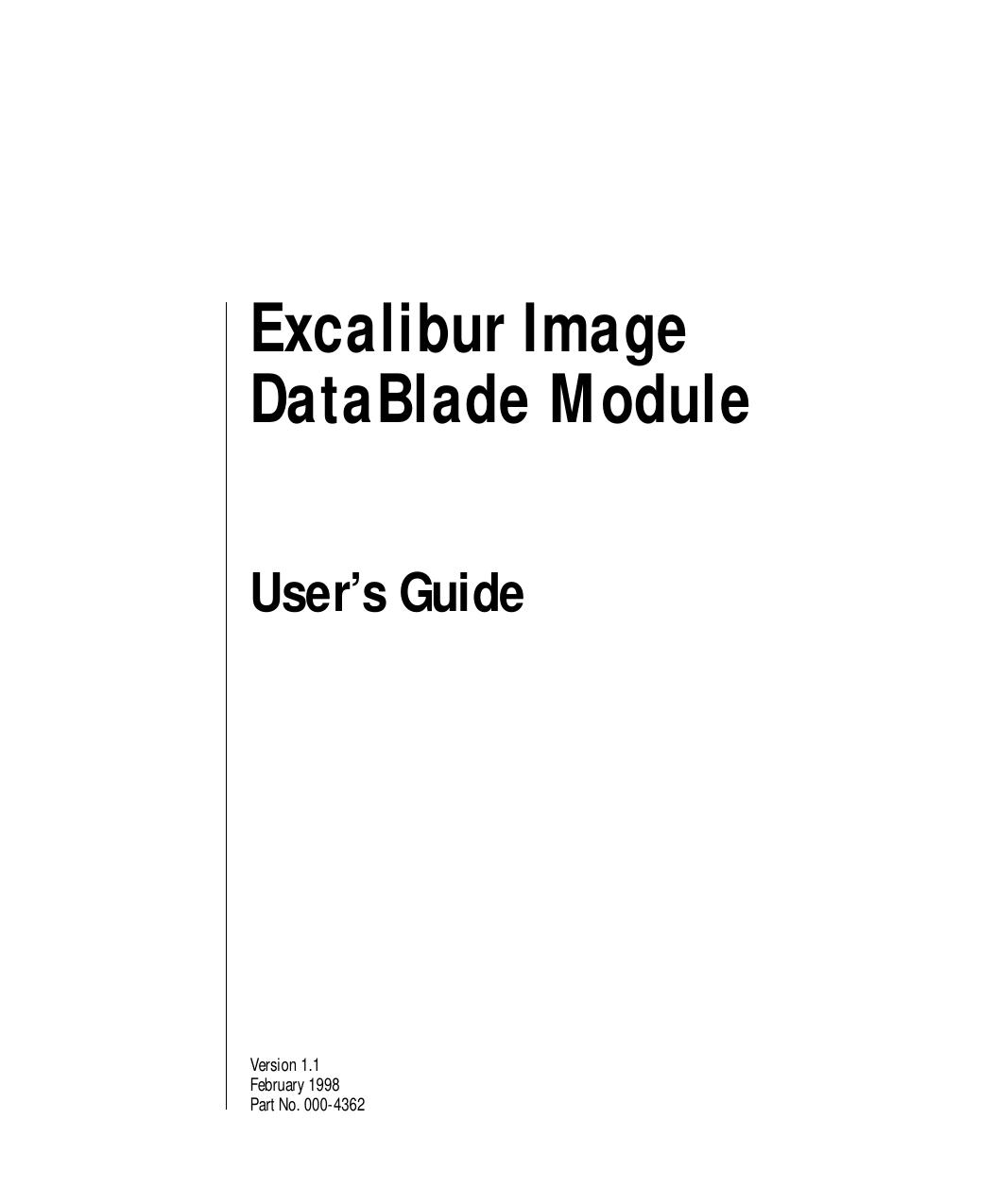 Excalibur Image DataBlade Module User's Guide